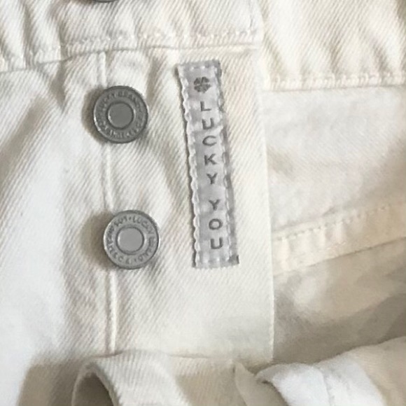 Lucky Brand Mid Rise Mini Skirt White Jean Sz 28 - Picture 6 of 10